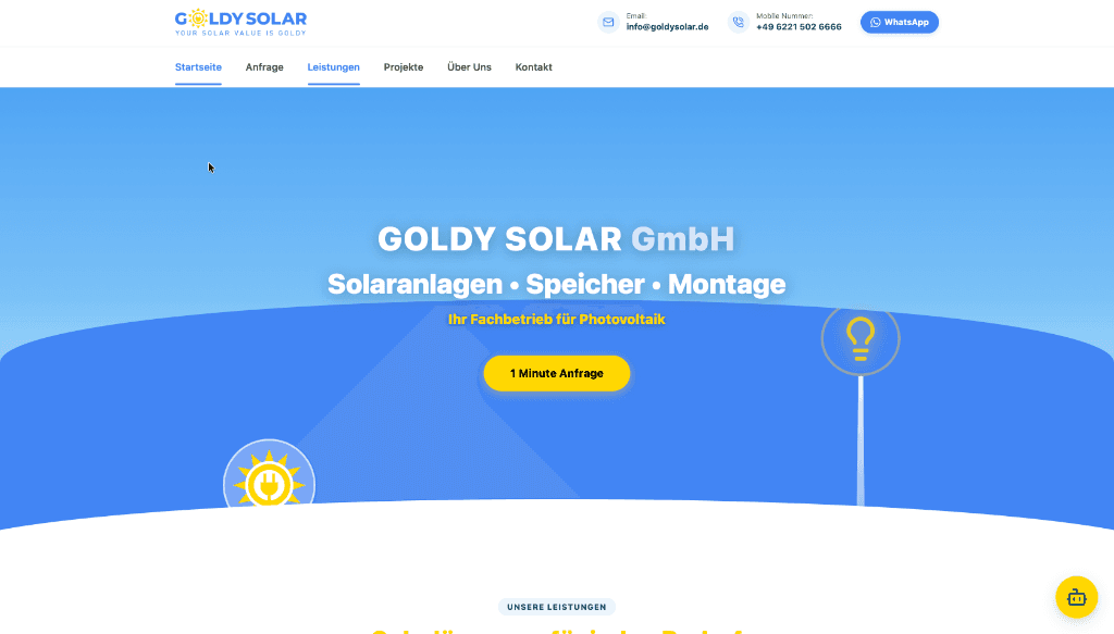 Vorschau Goldy Solar GmbH Website