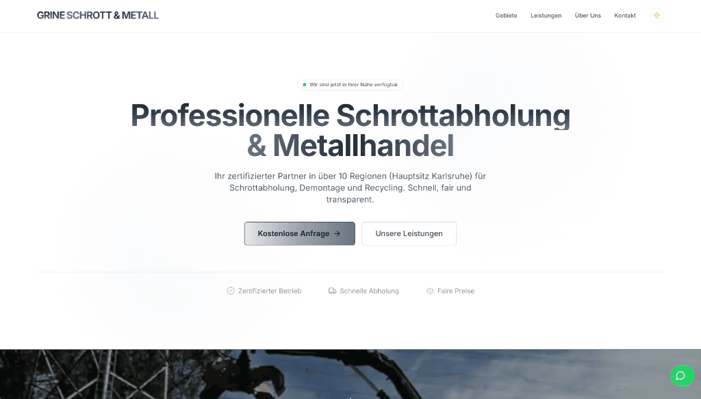 Vorschau Grine Schrott & Metallhandel Website